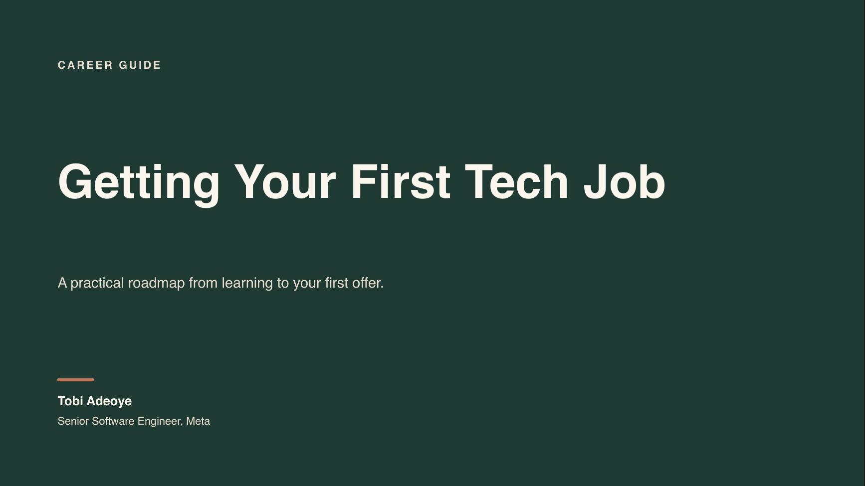 Cover of Getting Your First Tech Job